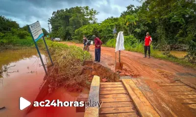 Com ponte sob risco de rompimento, produtores do Ramal Catuaba temem ficar isolados