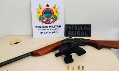 Armas de fogo são apreendidas na zona rural de Sena Madureira