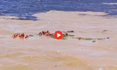 Lancha naufraga no Encontro das Águas