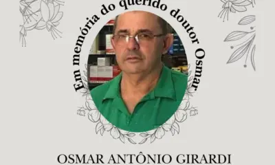 Velório de Osmar Girardi será no Salão Paroquial São Judas Tadeu