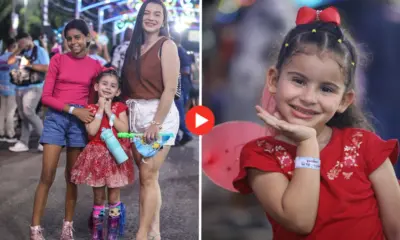 Crianças se divertem no bailinho infantil na Praça da Revolução