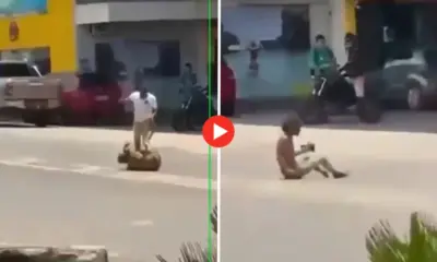 Homem é flagrado agredindo pessoa em situação de rua em Cruzeiro do Sul