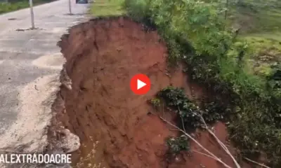 Erosão ameaça trecho da BR-364 na zona rural de Tarauacá