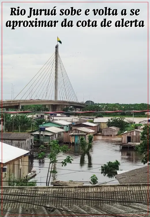 <span class="zox-subtitulo-capa">NÍVEL CRÍTICO</span>Rio Juruá sobe e volta a se aproximar da cota de alerta
