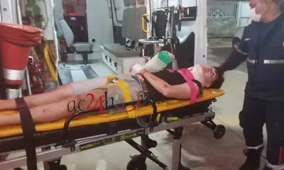 Jovem fica ferido após queda de motocicleta na AC-40