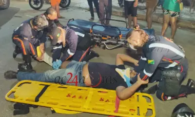 Motociclista colide na traseira de carro estacionado em Rio Branco