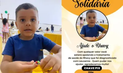 Família pede apoio para custear tratamento de criança com leucemia