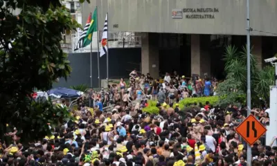 Foliões invadem Escola de Magistratura em show de Calvin Harris. Veja vídeo