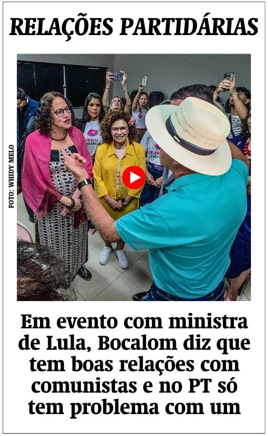 Em evento com ministra de Lula, Bocalom diz que tem boas relações com comunistas e no PT só tem problema com um